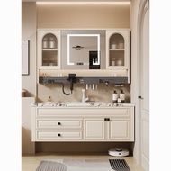 【SG Sellers】Rock Plate Heat Bending One-Piece Basin Bathroom Cabinet Intelligent Mirror Cabinet Sink Washbasin Washbasin