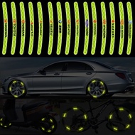 20pcs car wheel hub sticker high reflective stripe tape for motorcycle car night safety driving luminous universal sticker