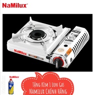 Bếp Gas Chống Nổ Mini INOX Namilux 2021AS - 1921AS Tự Động Ngắt Gas Tiết Kiệm Bền Bỉ + Tặng 1 Lon Ga