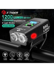 X-tiger Usb可充電自行車前燈和尾燈套裝,適用於通勤道路,前後車燈閃光燈