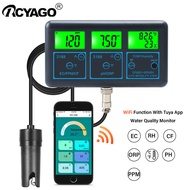 RCYAGO 7 In 1 Tuya App Smart Water Monitor Ph/ec/orp/tds/cf/ ความชื้น /Temp Controller สำหรับพิพิธภัณฑ์สัตว์น้ำบ่อปลาHydroponicสนามข้าวWater Lab