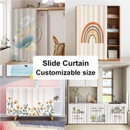 【Custom】Size/pattern Slide Rail Curtain Home Wardrobe Kitchen Cabinet Curtain Punch-free Washing Machine Block Shelf Dustproof Door Curtain Sundries Curtain