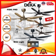 DEKA F5DC PRO 56" DC MOTOR FAN BLACK WHITE OAK 56INCH 5 BLADE 20 SPEED CEILING FAN REMOTE KIPAS SILI