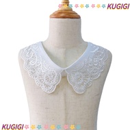 KUGIGI Fake Collar, Lace Up Shawl White Studded Insignia Women's Lace Collar,  Detachable Versatile 