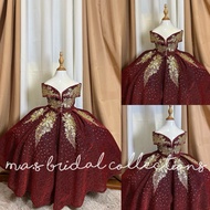 BALLGOWN FOR KIDS / 7th birthday gown /Offshoulder kids gown