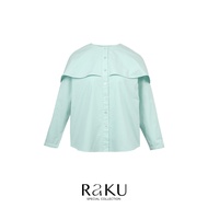 AW25 Raku Cape Layer Shirt เสื้อเชิ้ตทรงคลาสสิก ด้วยการซ้อนโอเวอร์เลเยอร์ BL-8250915 (GREEN)