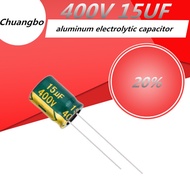 20pcs/lot 15UF High Frequency Low Impedance 400V 15UF Aluminum Electrolytic Capacitor Only Good Qual