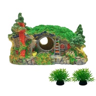 Hobbit House Decoration for Aquariums Cave Reptiles Fish 水族箱装饰霍比特人小型造景房树脂洞穴爬行动物鱼缸躲避屋装饰