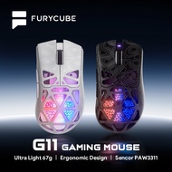 FURYCUBE G11 Mouse Contours Wireless Mice PAW3311 Sensor with Macro For Gaming Office 400 Mah