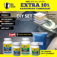 FLAKE COATING EPOXY DIY SET 20 AND 30 SQFT 100% SOLIDS CONTENT (9 TOOLS FREE)