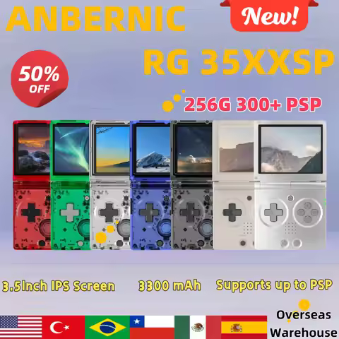 ANBERNIC RG35XXSP RG 35XXSP Fold Handheld Game Console Video Game Consoles 3.5Inch IPS Screen 3300mA