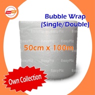 AIR BUBBLE WRAP SINGLE / DOUBLE LAYER: 50cm x 100m & BLACK BUBBLE WRAP: 50cm x 100y (OWN COLLECTION)