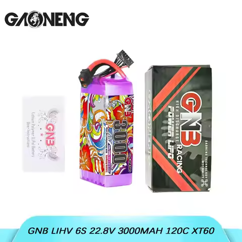 GAONENG GNB LiHV 6S 22.8V 3000mAh 120C lithium battery with XT60 connector, suitable for FPV drones 