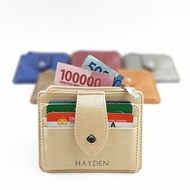 Foldable Card Holder with 9 Card Slots + 1 Zipper Money Slot (Amber)