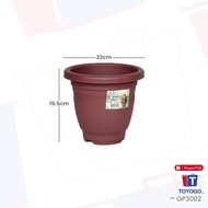 TOYOGO Plain Round Flower Pot - Durable Plastic Planter for Indoor & Outdoor Use (GP-3002 / GP-3004)