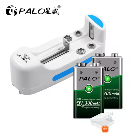 Smart 9v Battery Charger For 1.2V Ni-MH Rechargeable AA AAA Batteries 9 Volt 18650 battery+2pcs 9v N