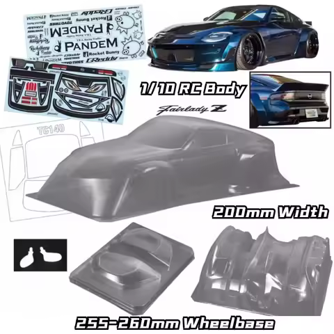 1/10 Fairlady 400Z Wide body RC PC body shell 200mm width 260mm wheelbase Lampshade no painted drift