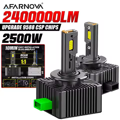 Play & Plug LED Car Headlight 2400000LM Headlamp D1S D3S D2S D4S High Power 2500W Auto Bulb High Low