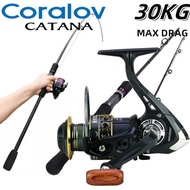 Coralov Satu Set Reel Pancing SHIMANO Reel Pancing Murah Kuat Power 1.65M/1.8M/2.1M Joran Pancing Se