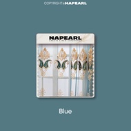 NAPEARL Exquisite Embroidered Curtains High-class European Sheer Curtain Gold Color Tulle Curtain fo