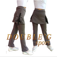 DoubleG collection Celana Rok Kantong Merah Putih Celana Rok Olahraga Wanita kombinasi Sport Senam