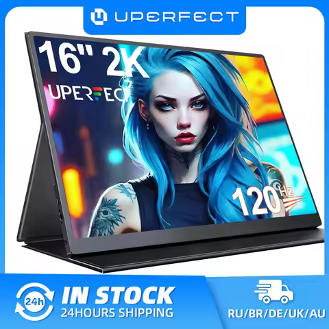 UPERFECT 16" Portable Monitor 2.5K 120Hz 100%sRGB 400Cd/m² Travel Gaming Display for Mini PC Laptop 
