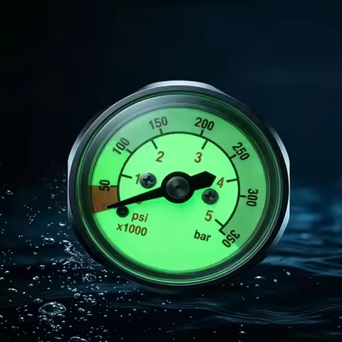 Accurate Mini Scuba Pressure Gauge (SPG) for First Stage Valve, Compatible with 350 BAR / 5000 PSI C