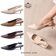 Glossy Leather Sandals with 3cm Heels SlingBackTALI ImportedWanita HJ9054 [4 colors]
