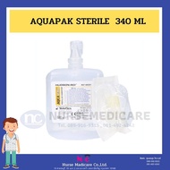 AQUAPAK STERILE ขนาด 340mL แบบมีหัวต่อ (แพ็คละ 2 ขวด) น้ำ สำหรับเครื่องผลิตออกซิเจน