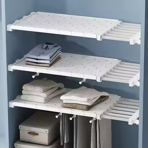Expandable Divider Punch-free Retractable Layers Board For Wardrobe Storage Kitchen Cabinet and Bath