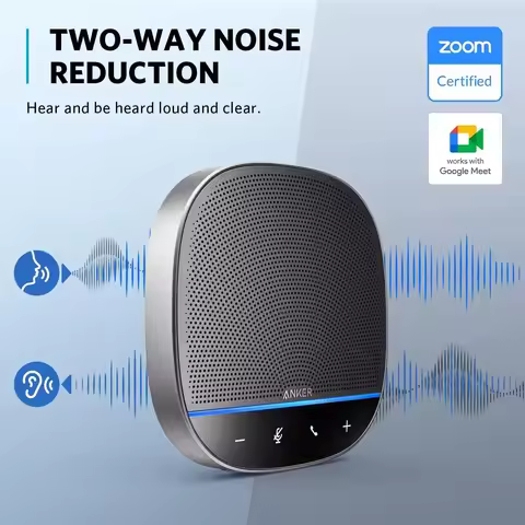 2025 Anker PowerConf S500 Speakerphone with Zoom Rooms and Google Meet Certifications Bluetooth Spea
