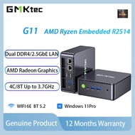 GMKtec G11 Mini PC AMD Ryzen Embedded R2514 Dual 2.5GbE LAN Triple 4K Display WiFi 6E DDR4 32GB Offi