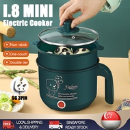 【READY STOCK】1.8L Mini Electric Cooker Multi function Cooker Non Stick Pot Rice Cooker Kitchen Steamer Cooker  Hot Pot