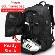 50-80L Travel bagpack expandable waterproof hiking Backpack with shoe compartment 15.6/17/18inch lap