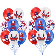 Soochat 4th of July balloons Patriotic Party Balloons Red White and Blue Latex Balloons with Confett
