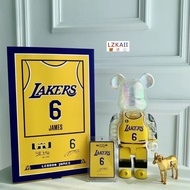 Bearbrick × NB@ - LeBron James  Lakers No.6 Kobe Bryant Lakers Mamba No. 24 400% 28 cm O'Neal  Iverson Gear Joint 400%  Michael Jordan Action Figures Gift Collection