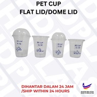 100 PCS PET CUP 12 oz/16 oz with Flat Lid and Dome Lid