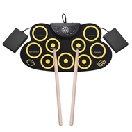 Muslady Portable Roll-up Electronic Drum Pad Silicon Digital Drum 9 Demo Songs 10 Rhythms Record 3.5