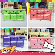 Synthetic Rattan Cabinet with 6 Side Drawers, Fashionable, Colorful