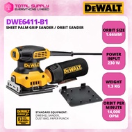 DEWALT DWE6411-B1( DWE6411 ) 230W 1/4 Sheet Palm Grip Sander/ Orbit Sander