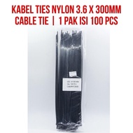 EROM Cable Ties BlackNilon Size 3.6mm X 300mm 30cm High Quality | Nylon Cable Tie 3.6*300mm | 1 Pack