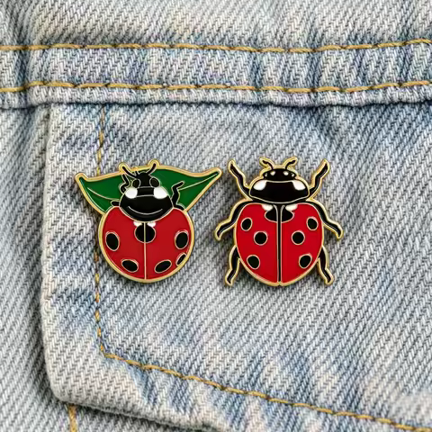 Cartoon Insect Enamel Pins Cute Kawaii Brooches for Backpacks Jewelry Hat Lapel Pins Clothing Decora