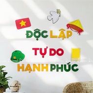 National Day Decoration Sticker Set September 2 | Independence - Freedom - Happiness - Ethnic Pride 