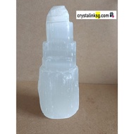 [SG Ready Stocks] Natural Selenite Crystal Tower 14cm Premium (Cleanse &amp; Recharge Crystals) Crystal Lamp  透石膏塔/白石膏