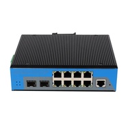 JNWH DC48V-57V 8 *10/100/1000M Ports+ 2 Fiber Port Switch Support IEEE802.3af/IEEE802.3at Protocol S