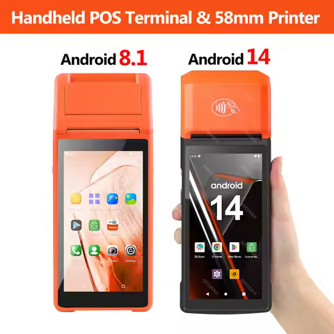 Handheld Android POS PDA Terminal 58mm Receipt Bill Thermal Printer All in one with NFC Camera 1D 2D