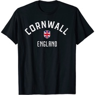 Cornwall England Adult T-Shirt T Shirt - British Flag Cornwall