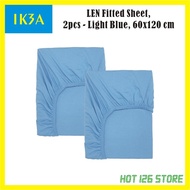 IKEA LEN Fitted Sheet / Cadar Katil Bayi, 2pcs - Light Blue, 60x120 cm