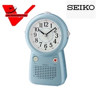 SEIKO นาฬิกาปลุก บันทึกเสียงปลุกได้ บอกรักผ่านนาฬิกาได้ ของขวัญให้คนทีคุณรักด้วยเสียงของคุณเอง SEIKO Recording Alarm รุ่น QHE158L (สีฟ้า)