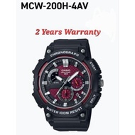 [2YEARS WARRANTY] Casio MCW-200H-4AV Big Case Men Watch Youth Chronograph Sports Resin Band MCW-200H